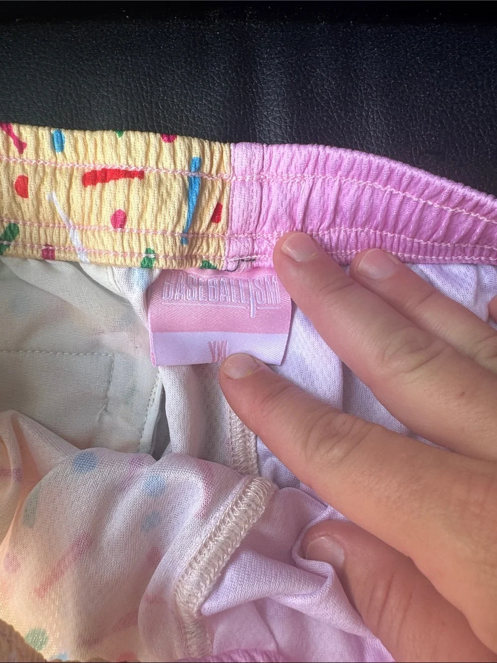 Kids Two-Tone Sprinkles Shorts - Pink & Yellow - Picture 2 of 3